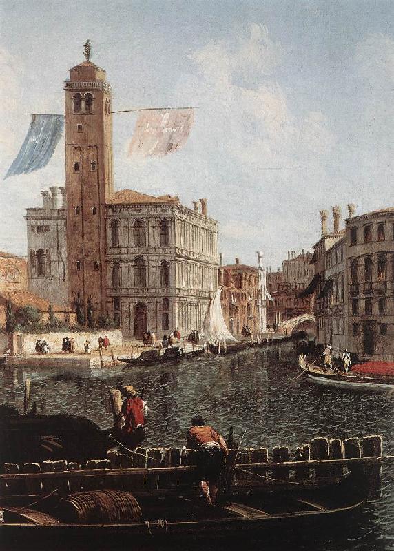 MARIESCHI, Michele The Grand Canal with the Fishmarket (detail) sgh Sweden oil painting art